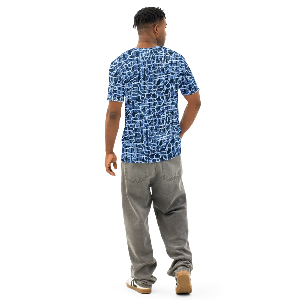 Midnight Circuitry on Men's Cotton Crew Neck T-Shirt — Back