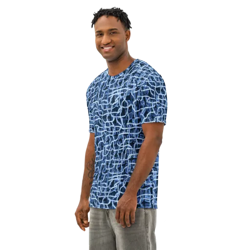 Midnight Circuitry on a Men's Cotton Crew Neck T-Shirt