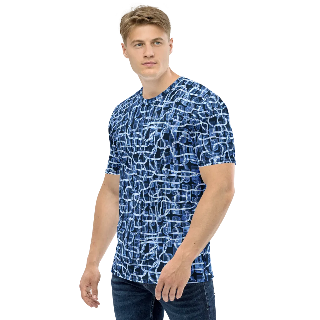 Midnight Circuitry on Men's Crew Neck T-Shirt — Left