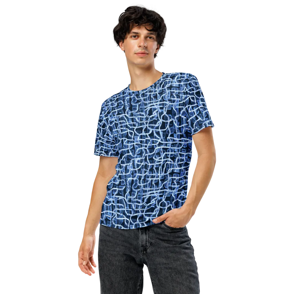 Midnight Circuitry on Men's Crew Neck T-Shirt — Front