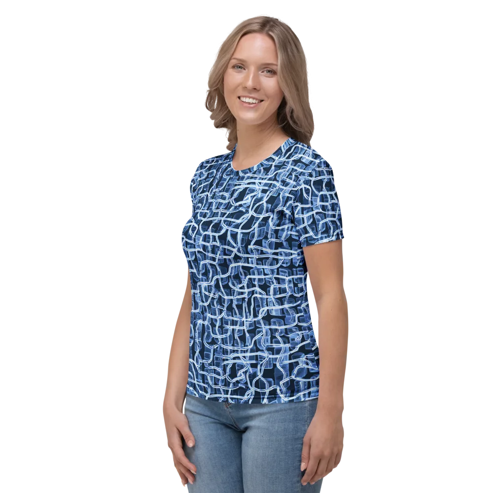 Midnight Circuitry on Women's Crew Neck T-Shirt — Left