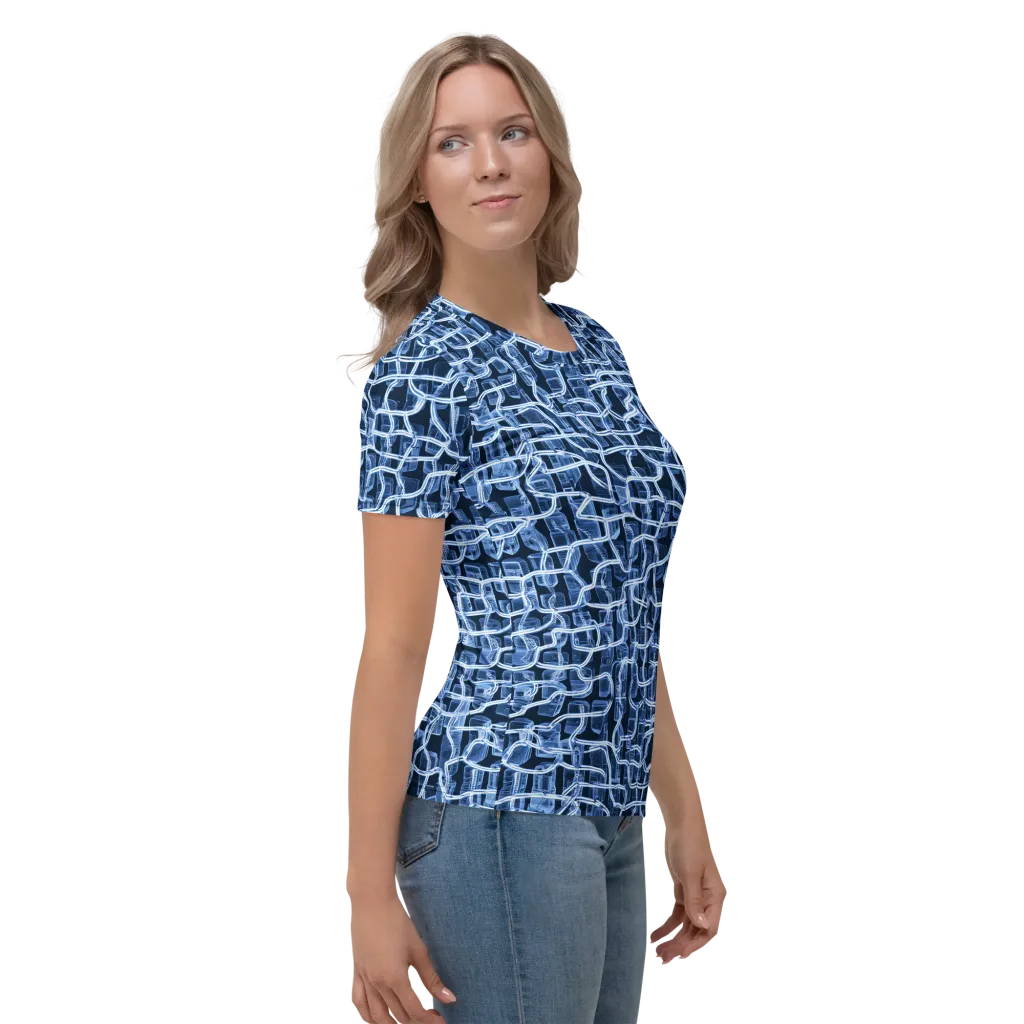 Midnight Circuitry on Women's Crew Neck T-Shirt — Right