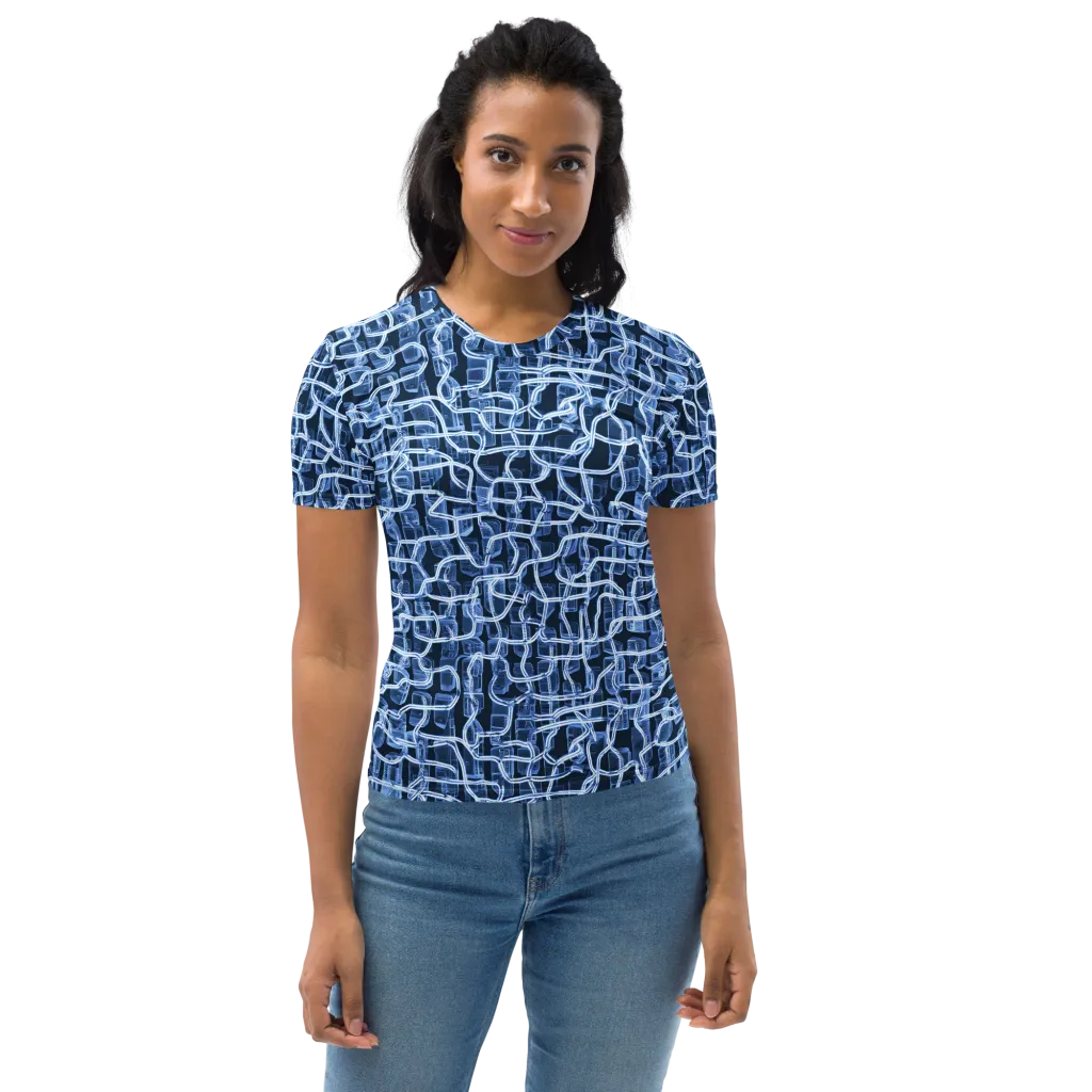 Midnight Circuitry on Women's Crew Neck T-Shirt — Front