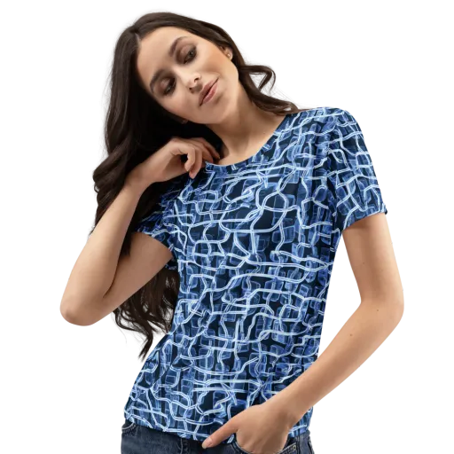 Midnight Circuitry on a Women's Crew Neck T-Shirt