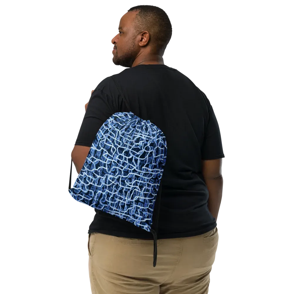 Midnight Circuitry on Drawstring Bag — Front