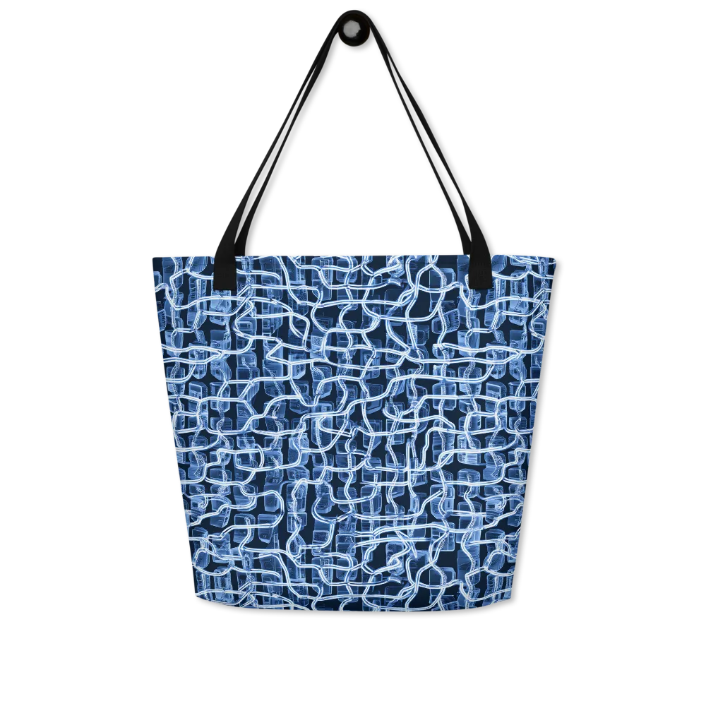 Midnight Circuitry on Large Tote Bag W/ Pocket — Front