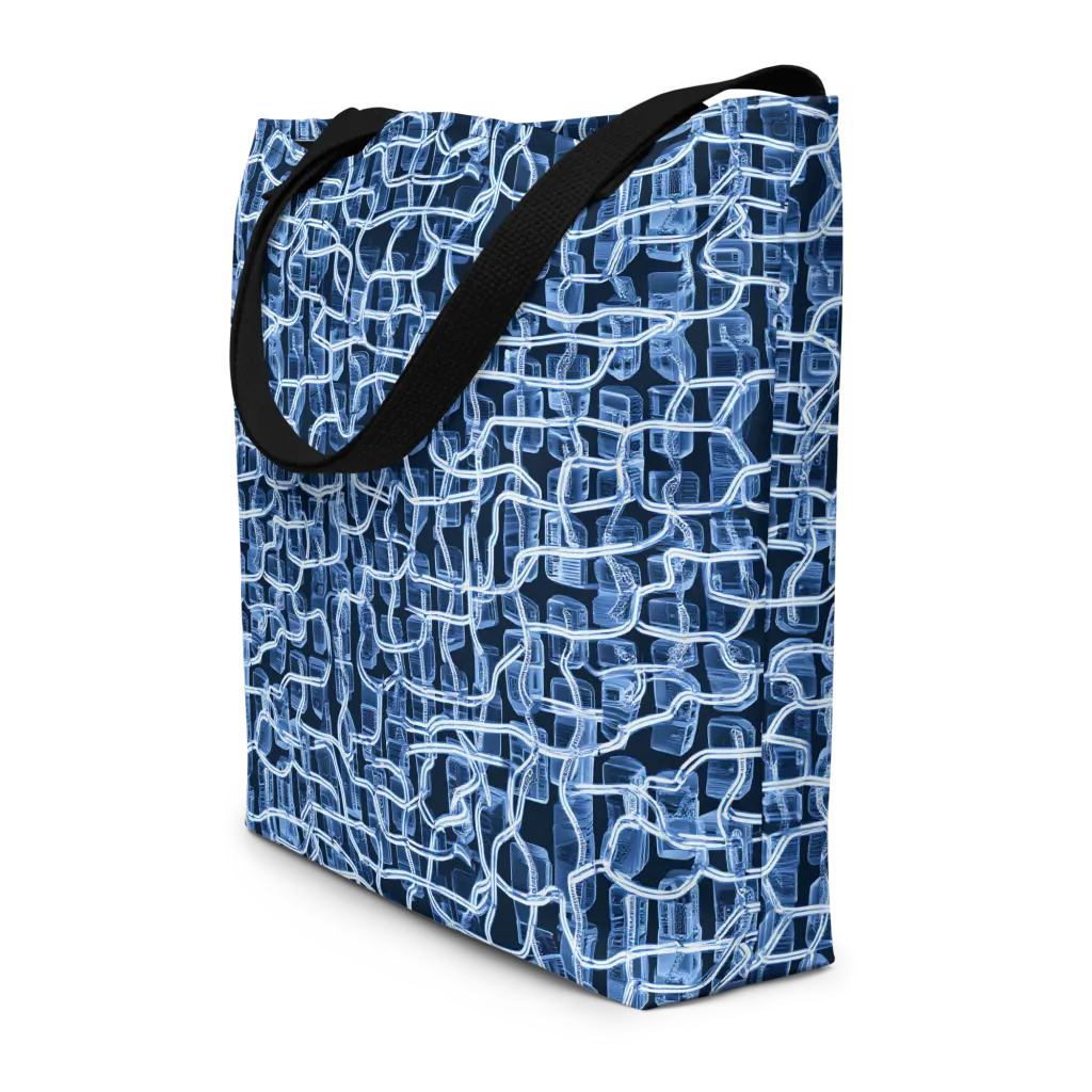 Midnight Circuitry on Large Tote Bag W/ Pocket — Front