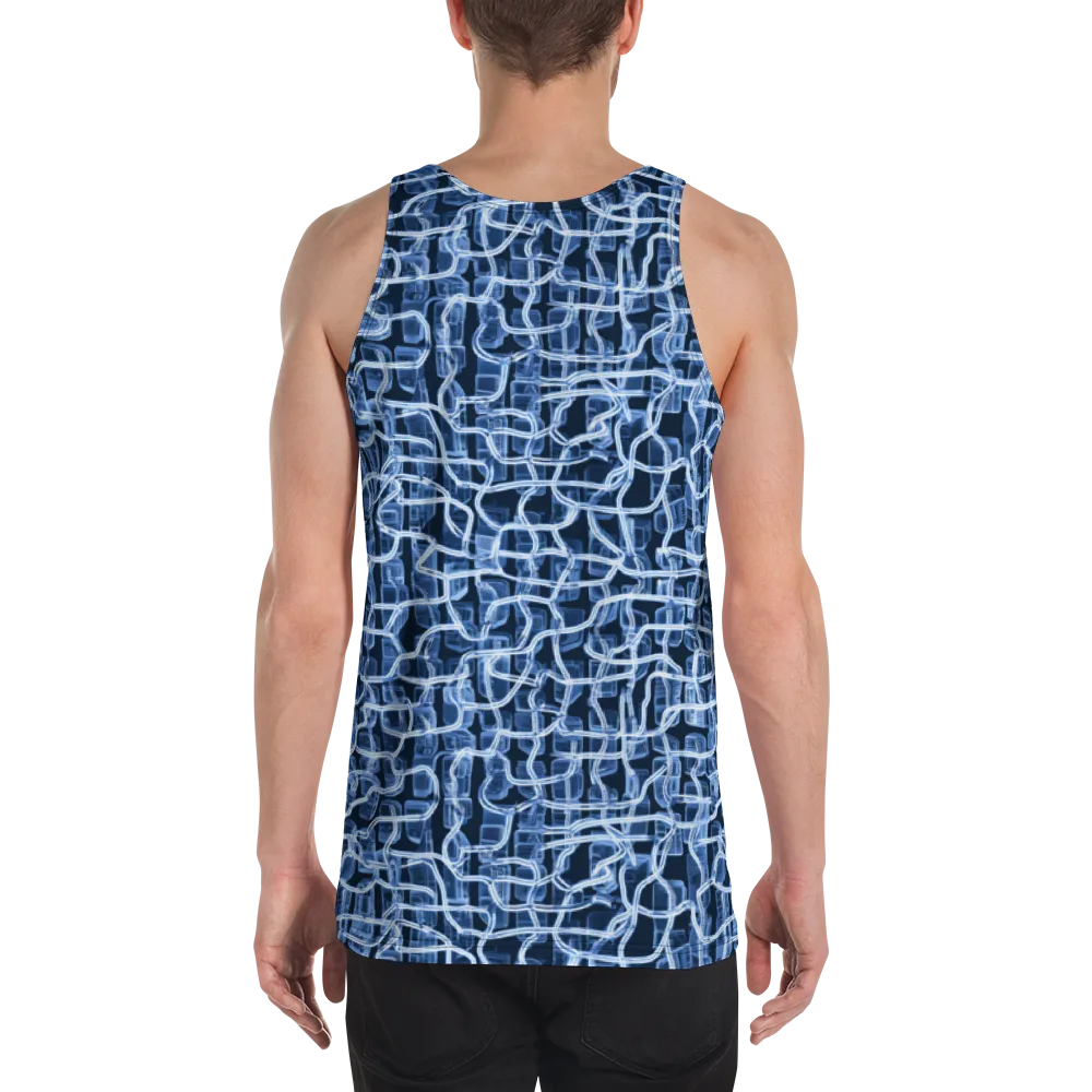 Midnight Circuitry on Men's Tank Top — Back
