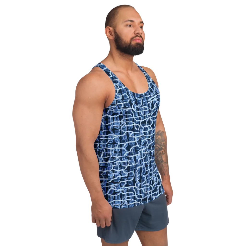 Midnight Circuitry on Men's Tank Top — Right Front