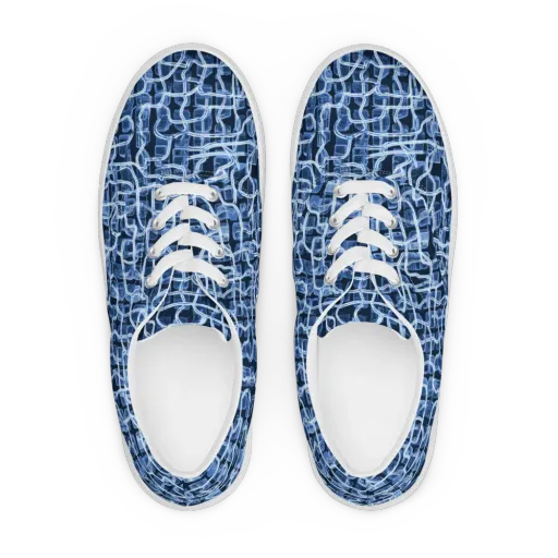 Midnight Circuitry on a Men's Lace-Up Canvas Shoes