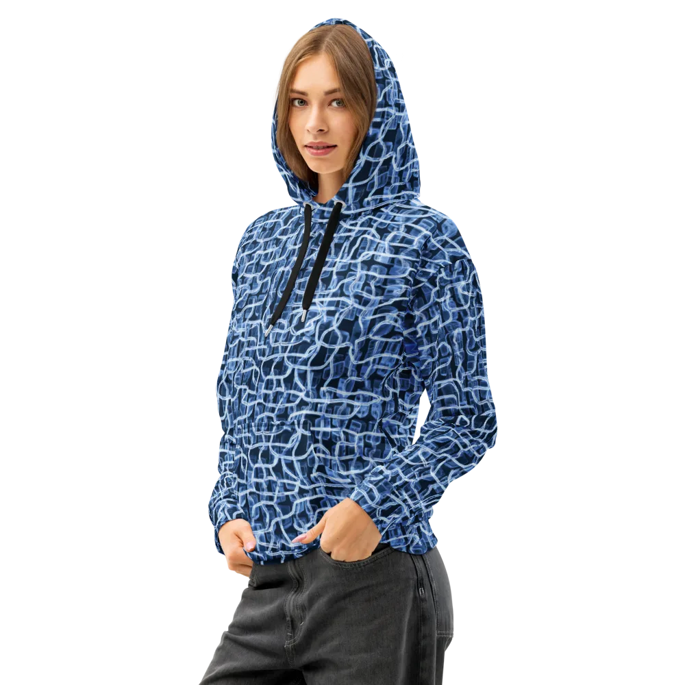 Midnight Circuitry on Cotton Hoodie — Left Front