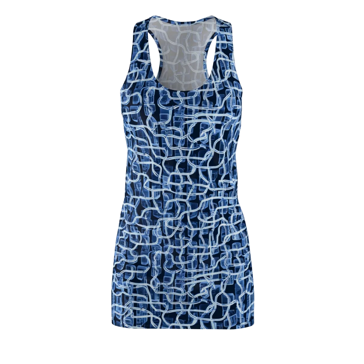 Midnight Circuitry on Racerback Dress — Front