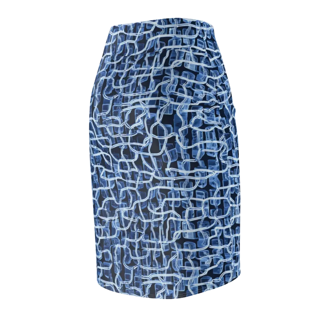 Midnight Circuitry on Pencil Skirt — Back Side