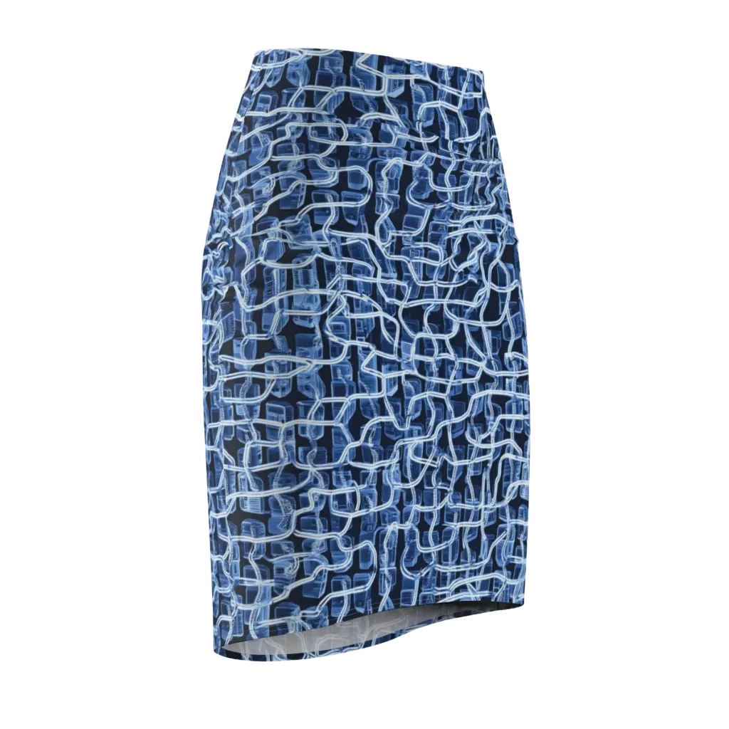 Midnight Circuitry on Pencil Skirt — Front Side