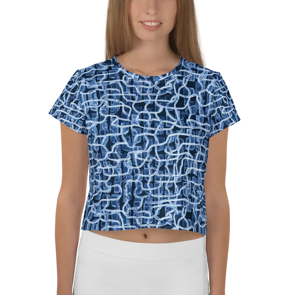 Midnight Circuitry on Crop Tee — Front