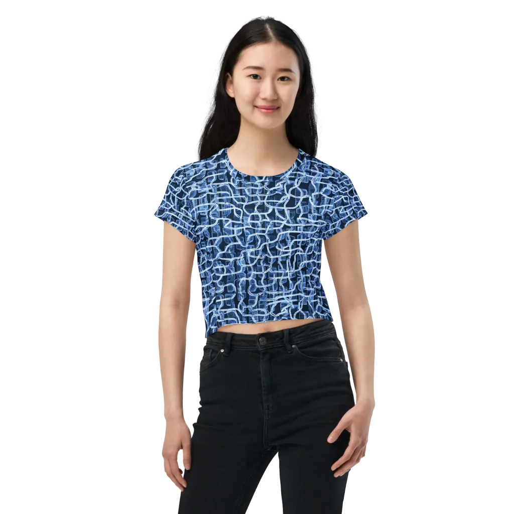 Midnight Circuitry on Crop Tee — Front