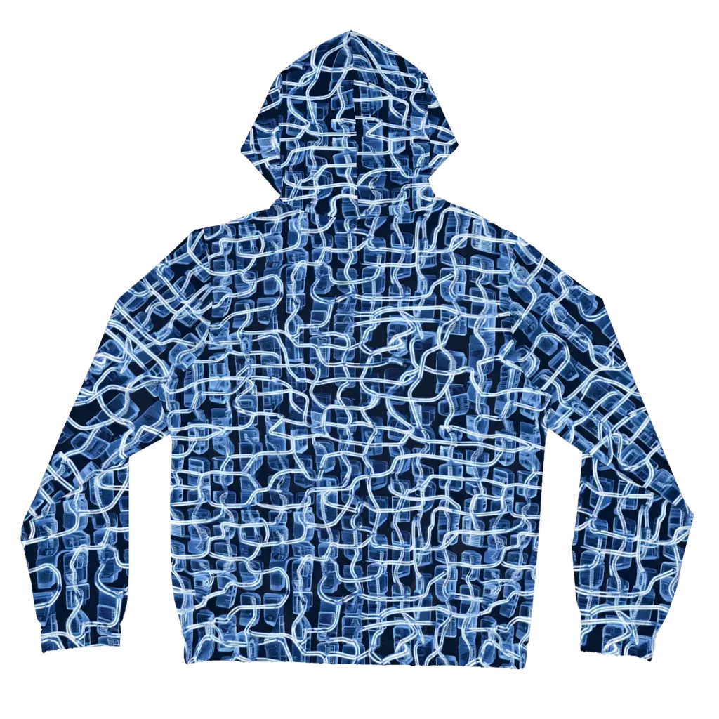 Midnight Circuitry on Women's Full-Zip Hoodie — Back