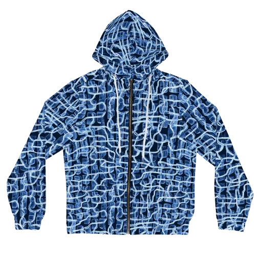 Midnight Circuitry on a Women's Full-Zip Hoodie