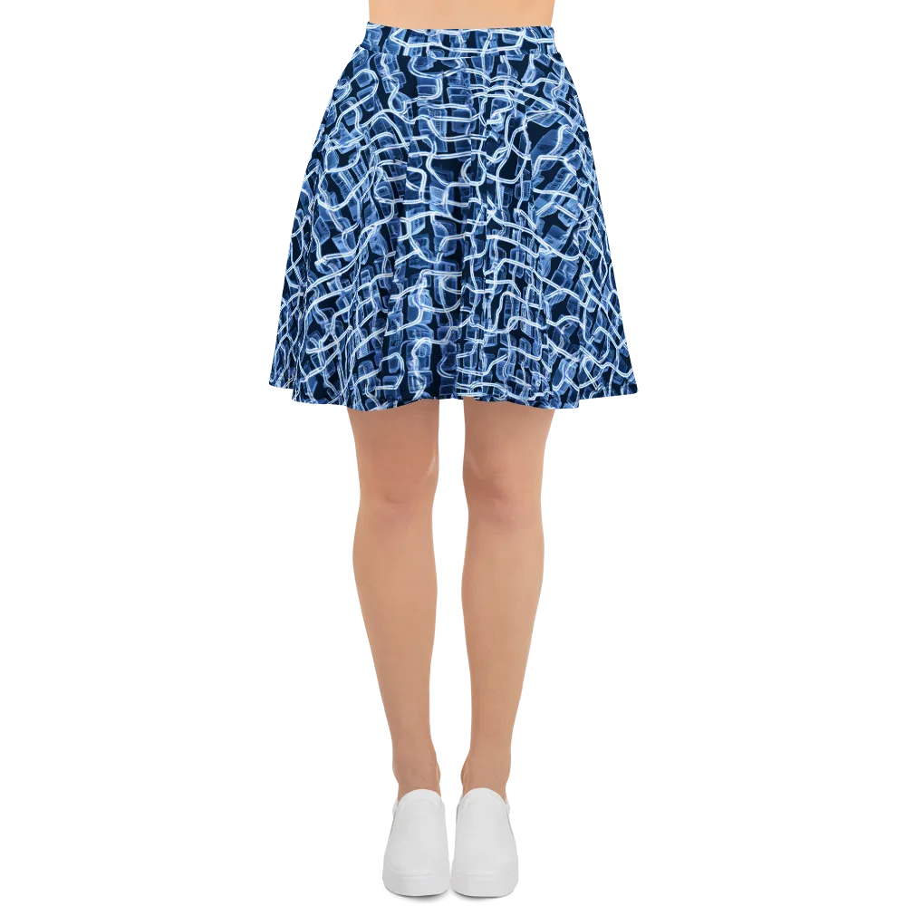 Midnight Circuitry on Skater Skirt — Front