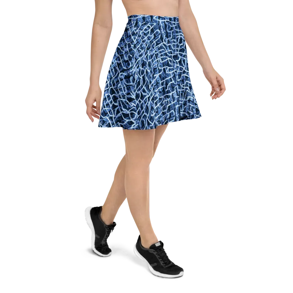 Midnight Circuitry on Skater Skirt — Right