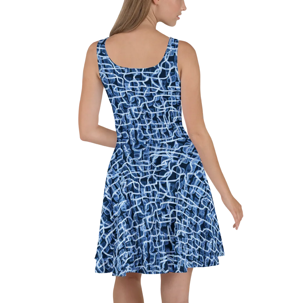 Midnight Circuitry on Skater Dress — Back