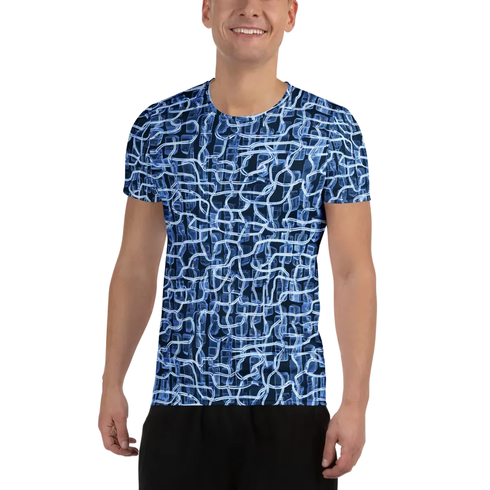Midnight Circuitry on Men's Athletic T-Shirt — Front