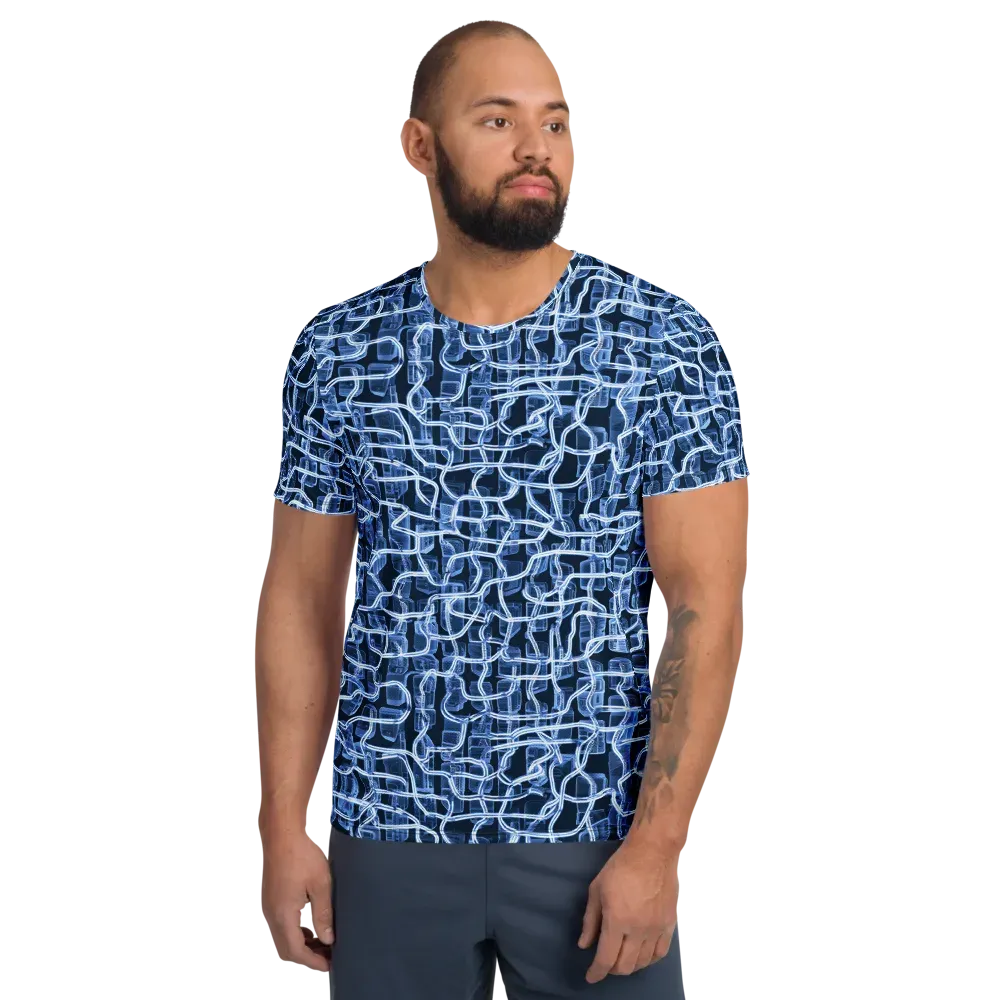 Midnight Circuitry on Men's Athletic T-Shirt — Front