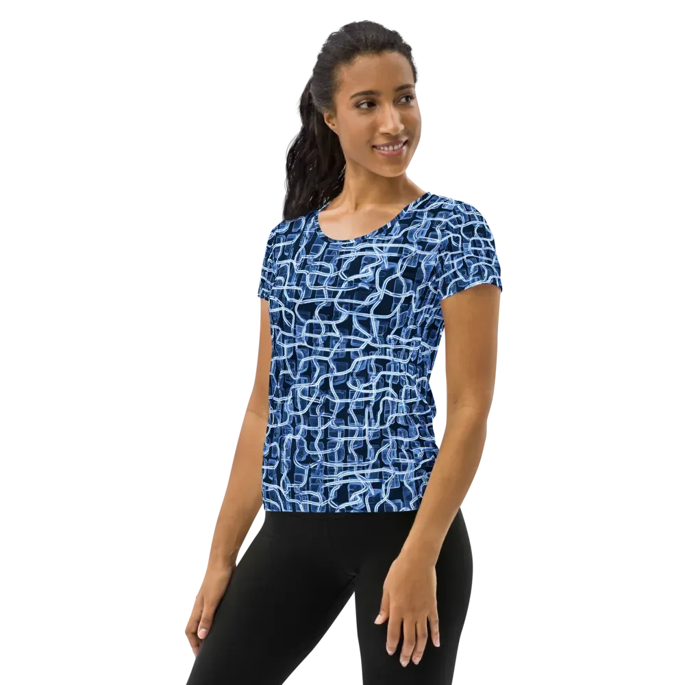 Midnight Circuitry on Women's Athletic T-Shirt — Left
