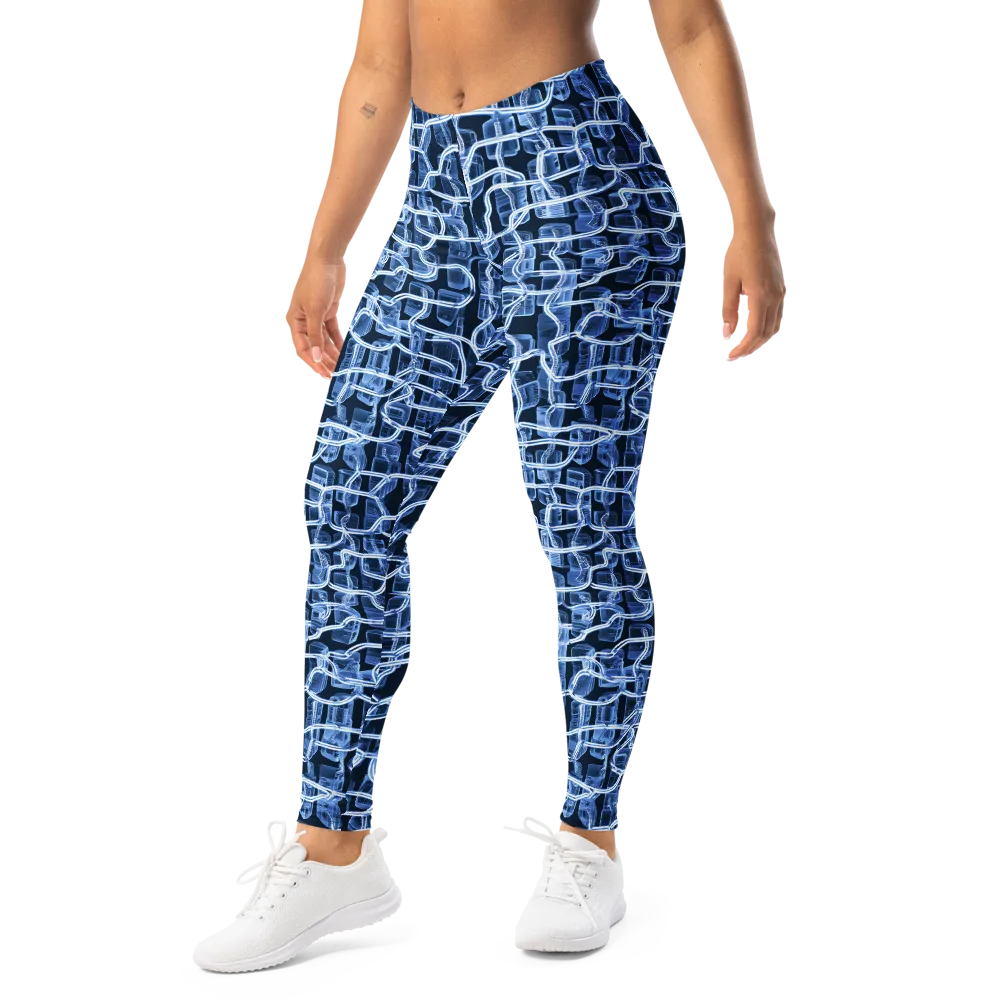 Midnight Circuitry on Leggings — Left Front