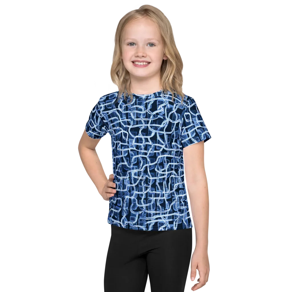 Midnight Circuitry on Kids Crew Neck T-Shirt — Front