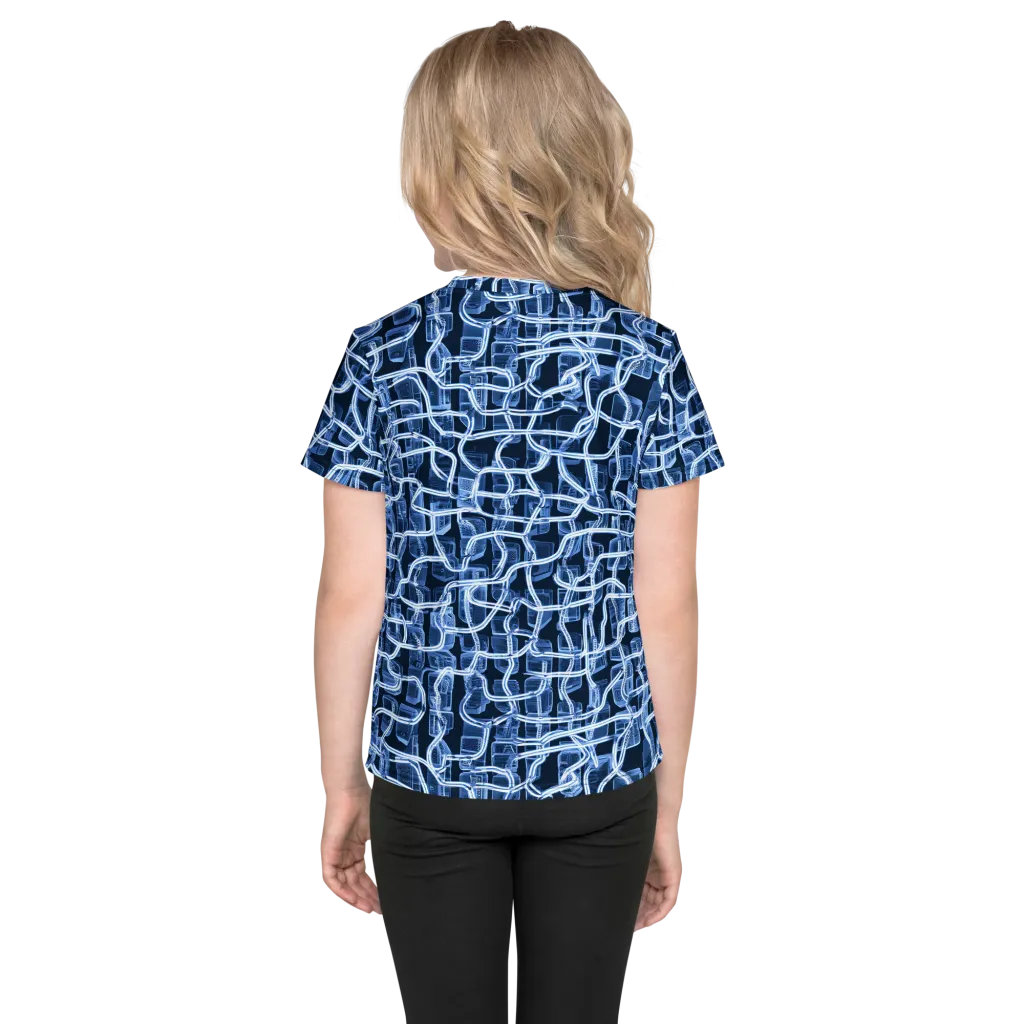 Midnight Circuitry on Kids Crew Neck T-Shirt — Back