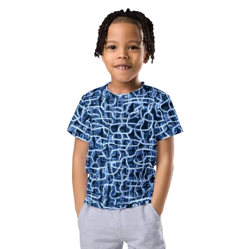 Midnight Circuitry on a Kids Crew Neck T-Shirt