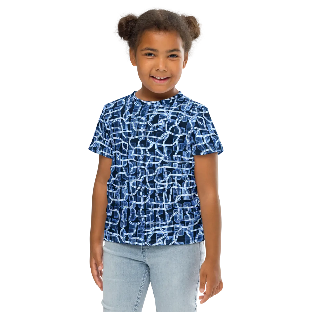 Midnight Circuitry on Kids Crew Neck T-Shirt — Front