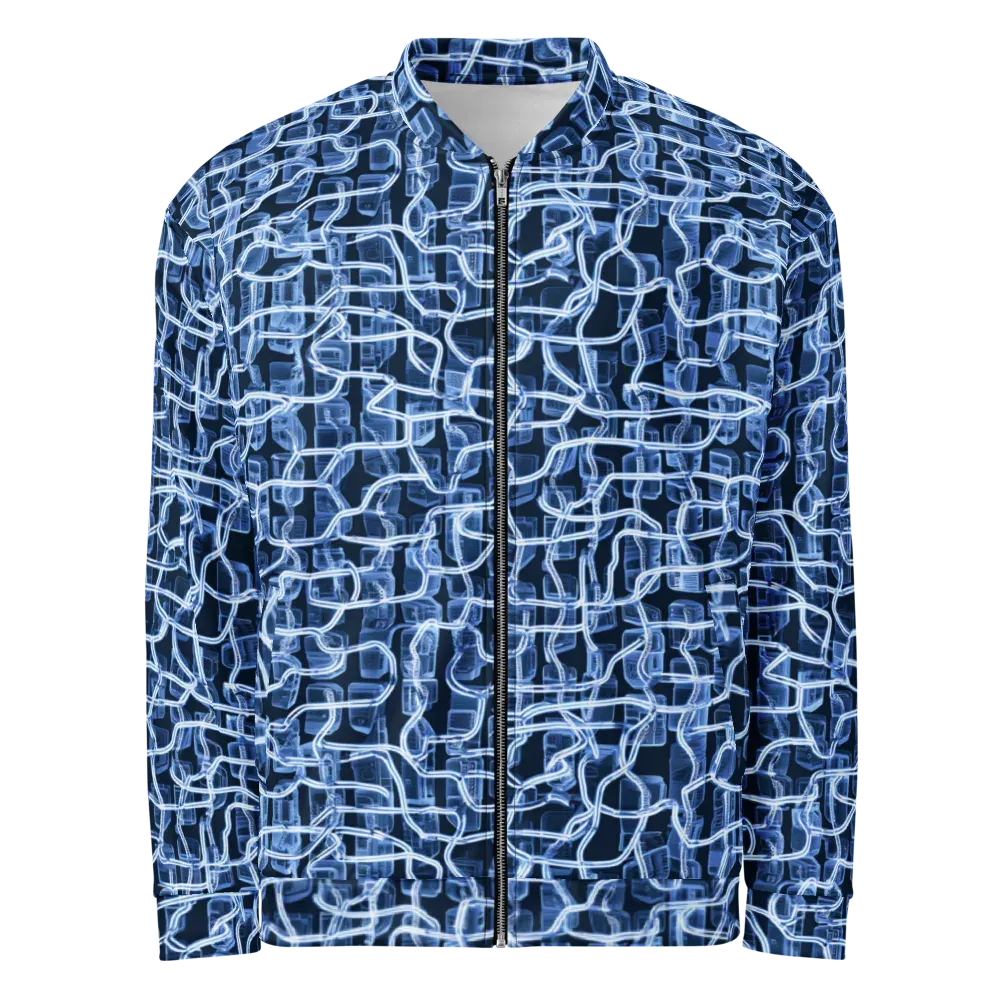 Midnight Circuitry on Bomber Jacket — Front