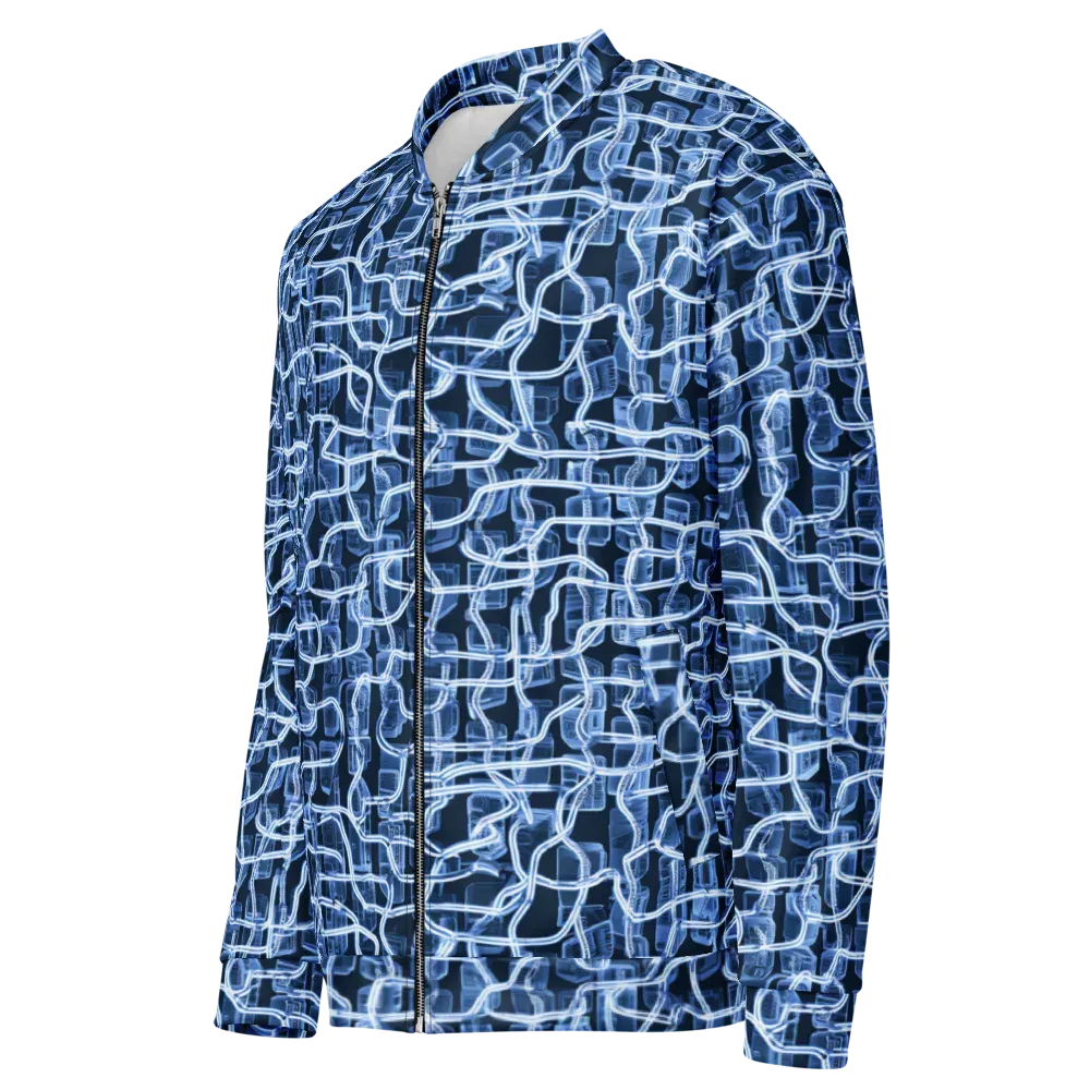 Midnight Circuitry on Bomber Jacket — Left Front