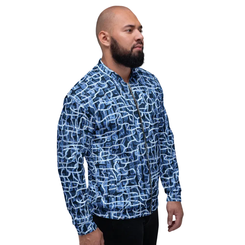 Midnight Circuitry on Bomber Jacket — Right