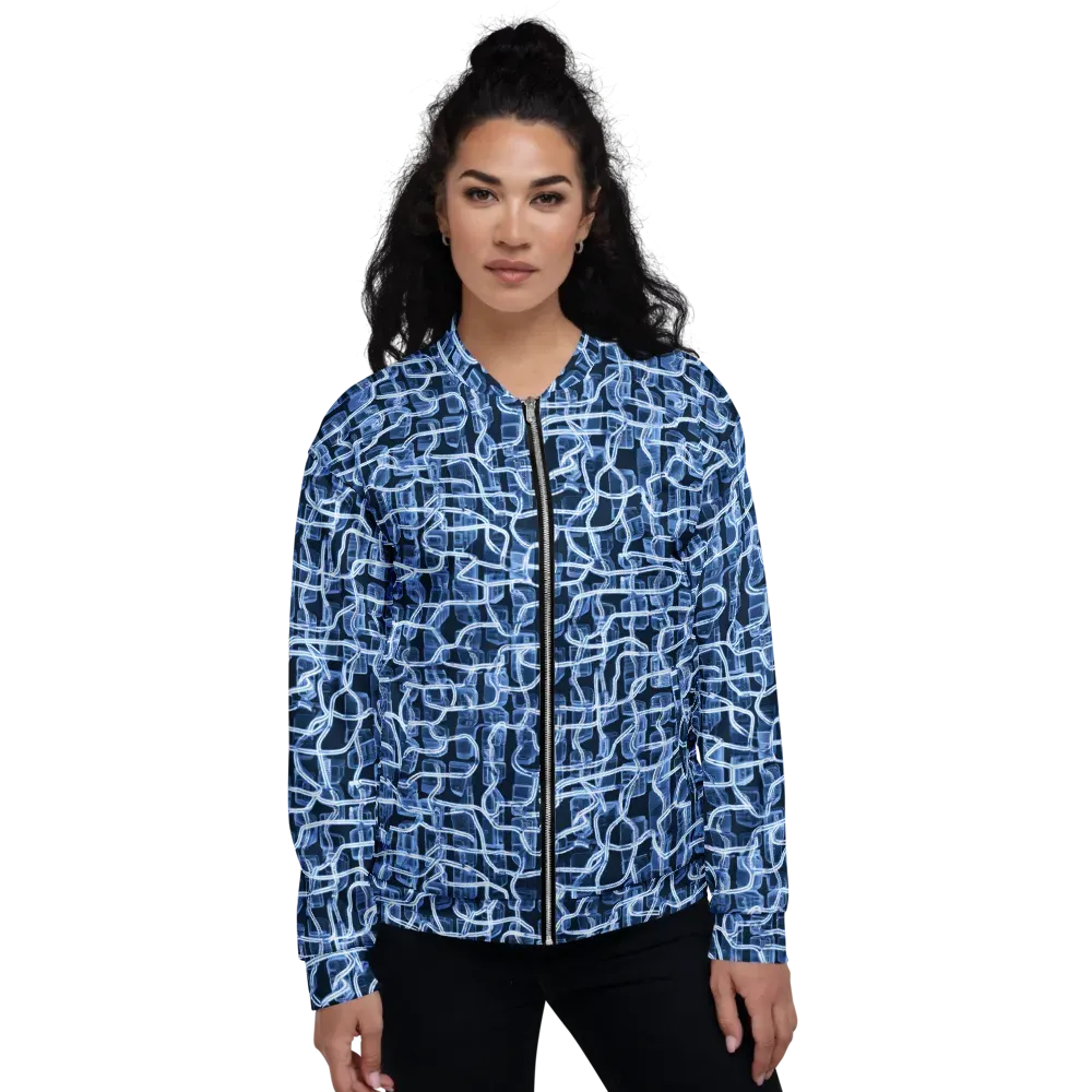 Midnight Circuitry on Bomber Jacket — Front