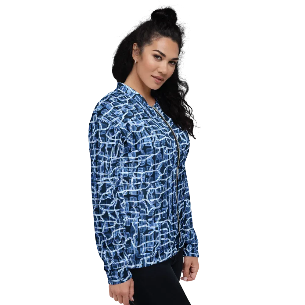 Midnight Circuitry on Bomber Jacket — Right