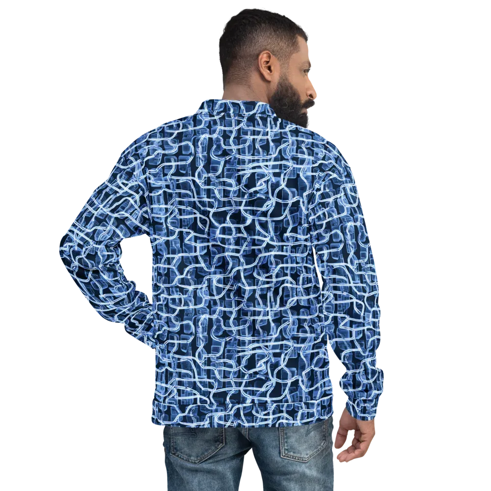 Midnight Circuitry on Bomber Jacket — Back