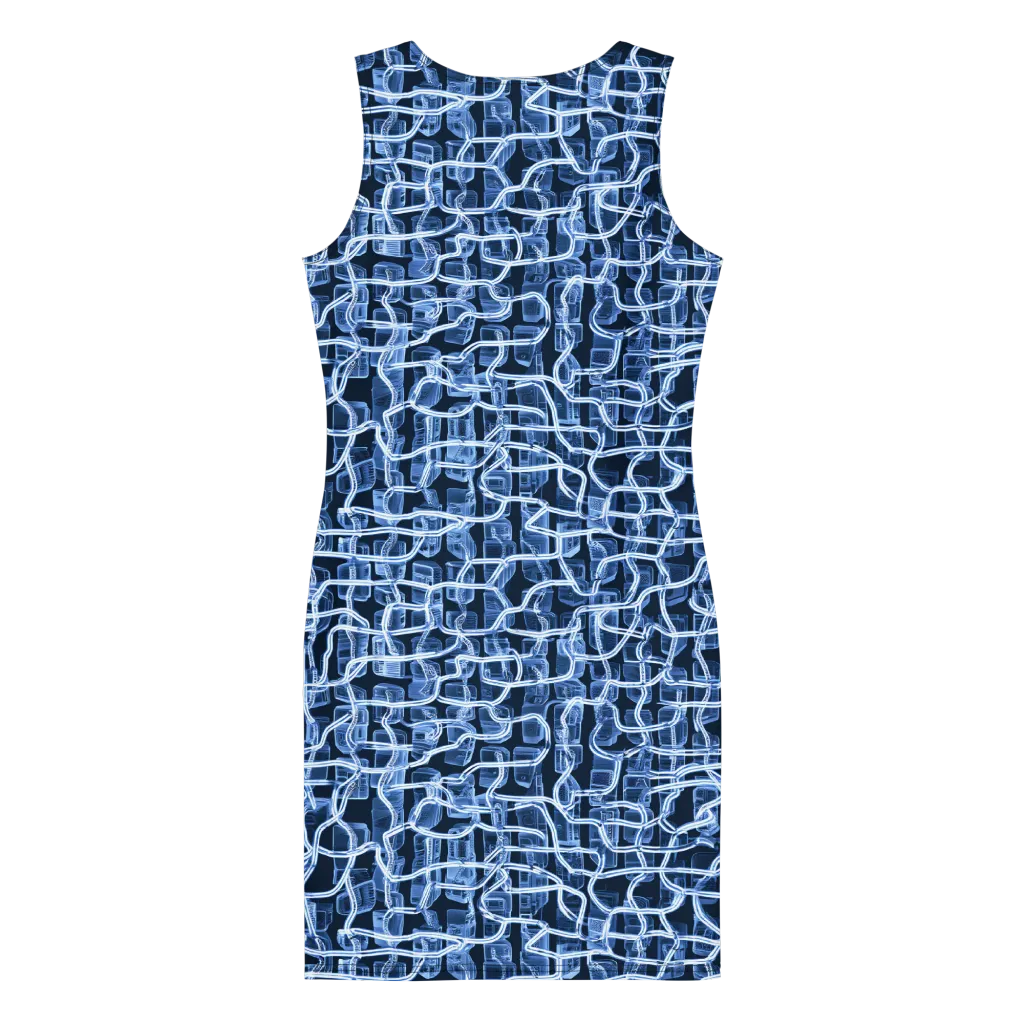Midnight Circuitry on Bodycon Dress — Back