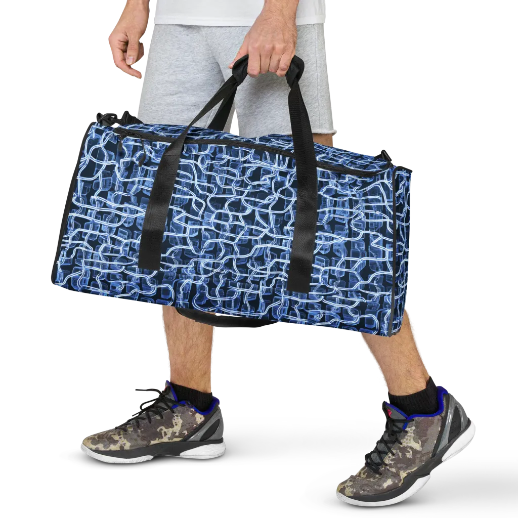 Midnight Circuitry on Duffle Bag — Front