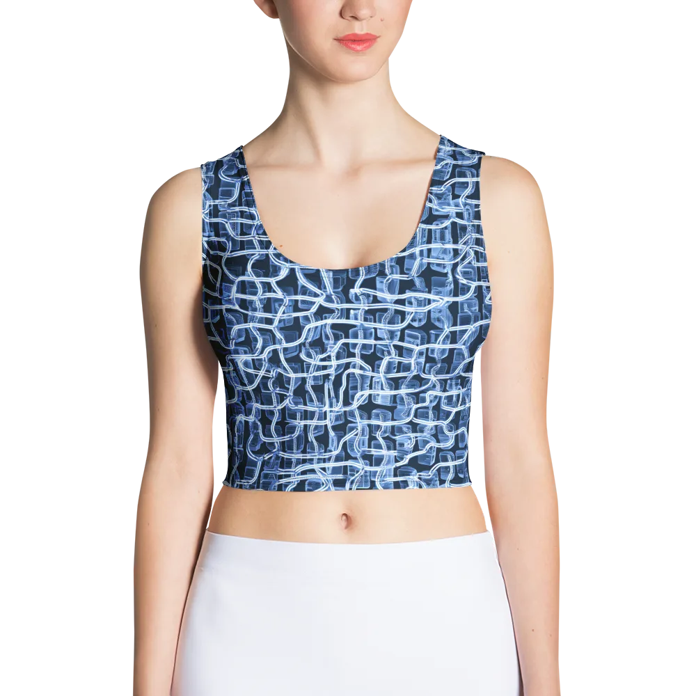 Midnight Circuitry on Crop Top — Front