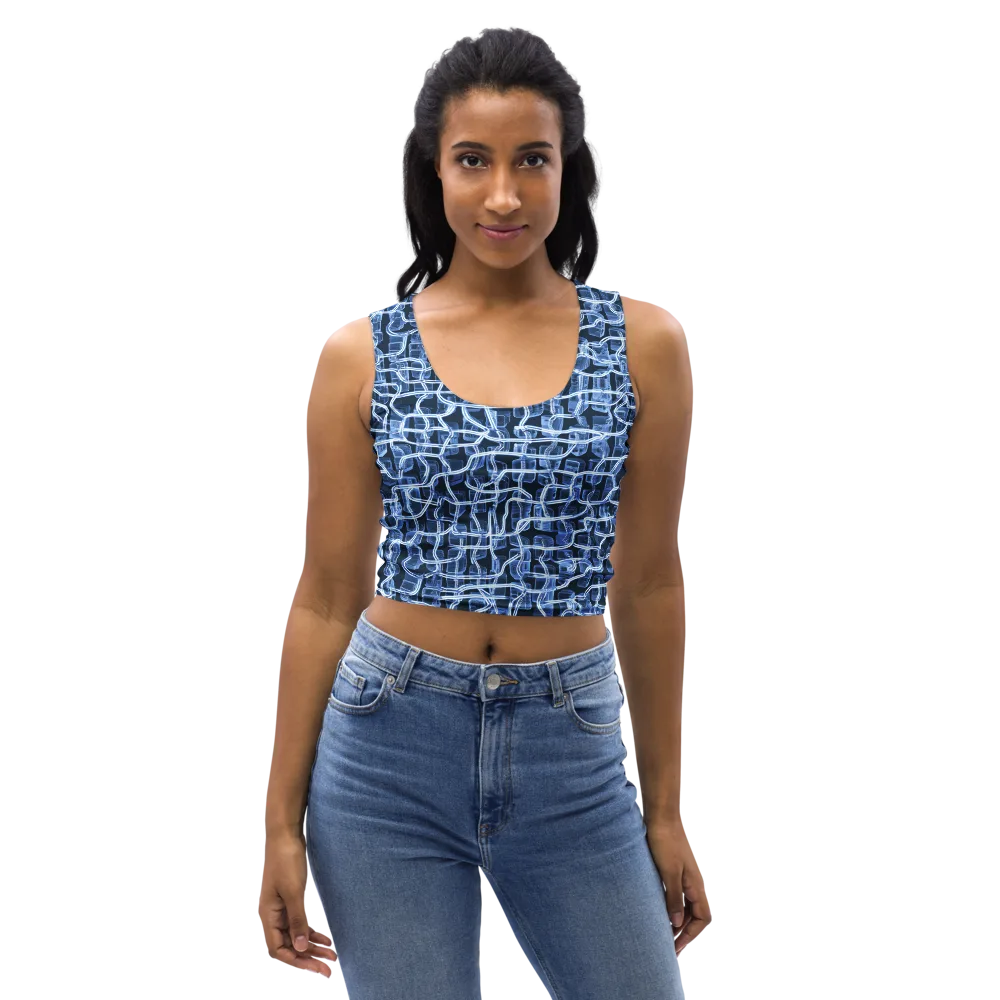 Midnight Circuitry on Crop Top — Front