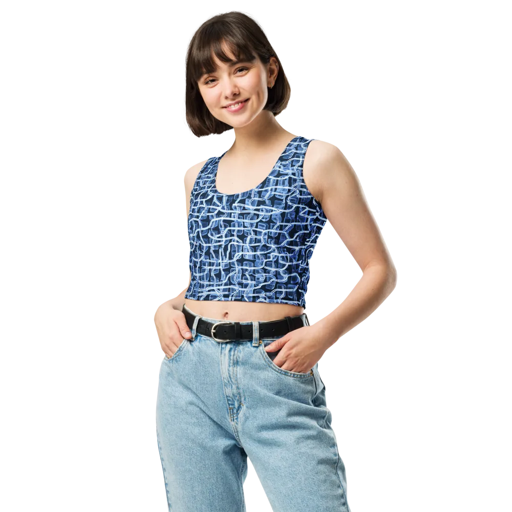 Midnight Circuitry on Crop Top — Front