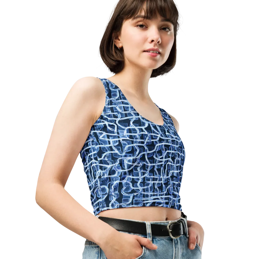Midnight Circuitry on Crop Top — Right Front