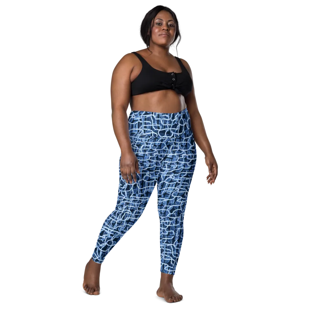 Midnight Circuitry on Leggings with Pockets — Front