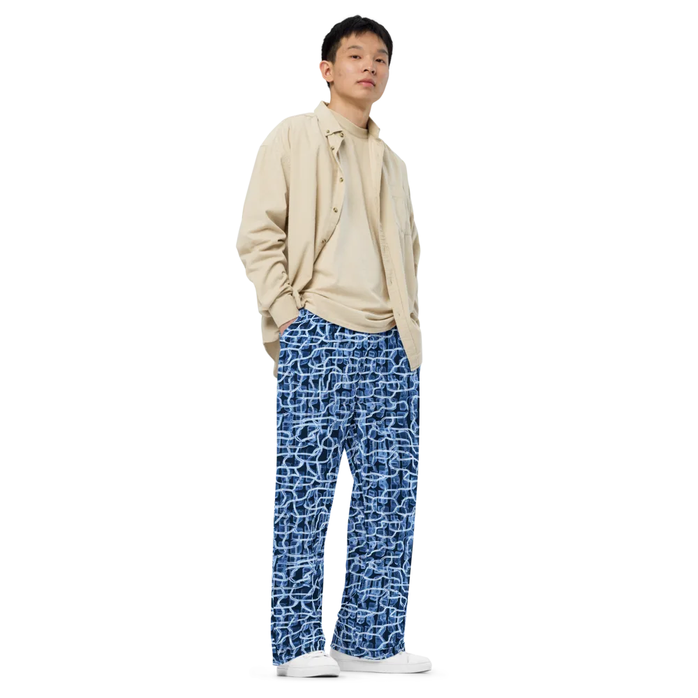Midnight Circuitry on Wide-Leg Pants — Right Front