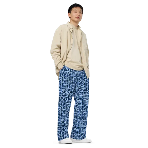Midnight Circuitry on a Wide-Leg Pants