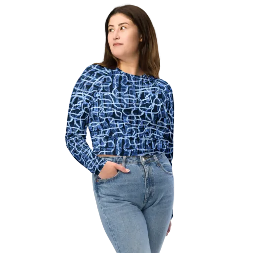 Midnight Circuitry on a Long Sleeve Crop Top