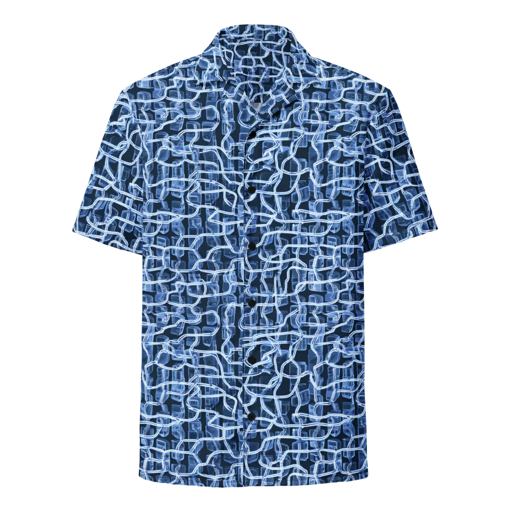 Midnight Circuitry on Button Shirt — Front